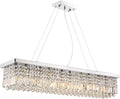 Rectangular Luxe Silver Chandelier — 6-Light — Chrome-hanging