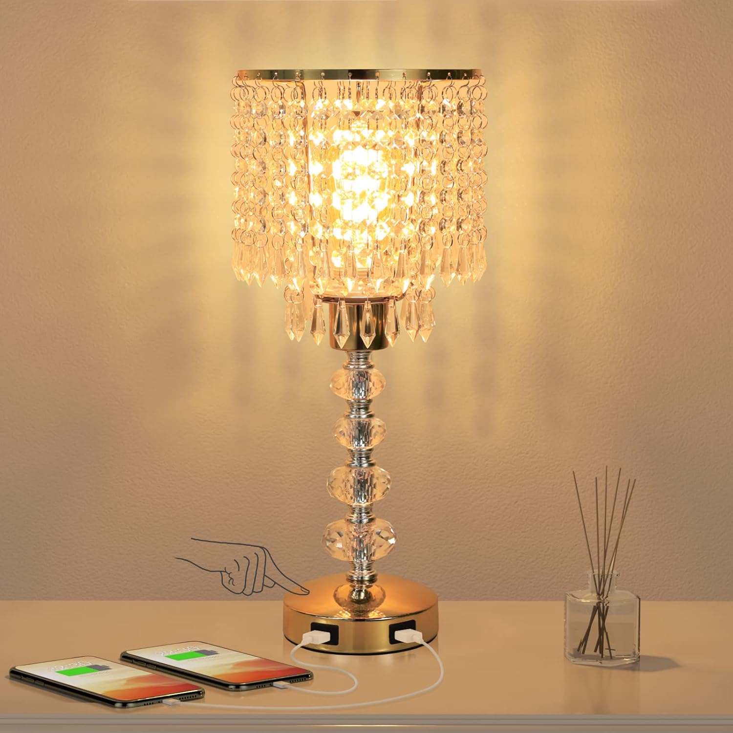 Dimmable Luxe Gold Bedside Lamp — C:Gold
