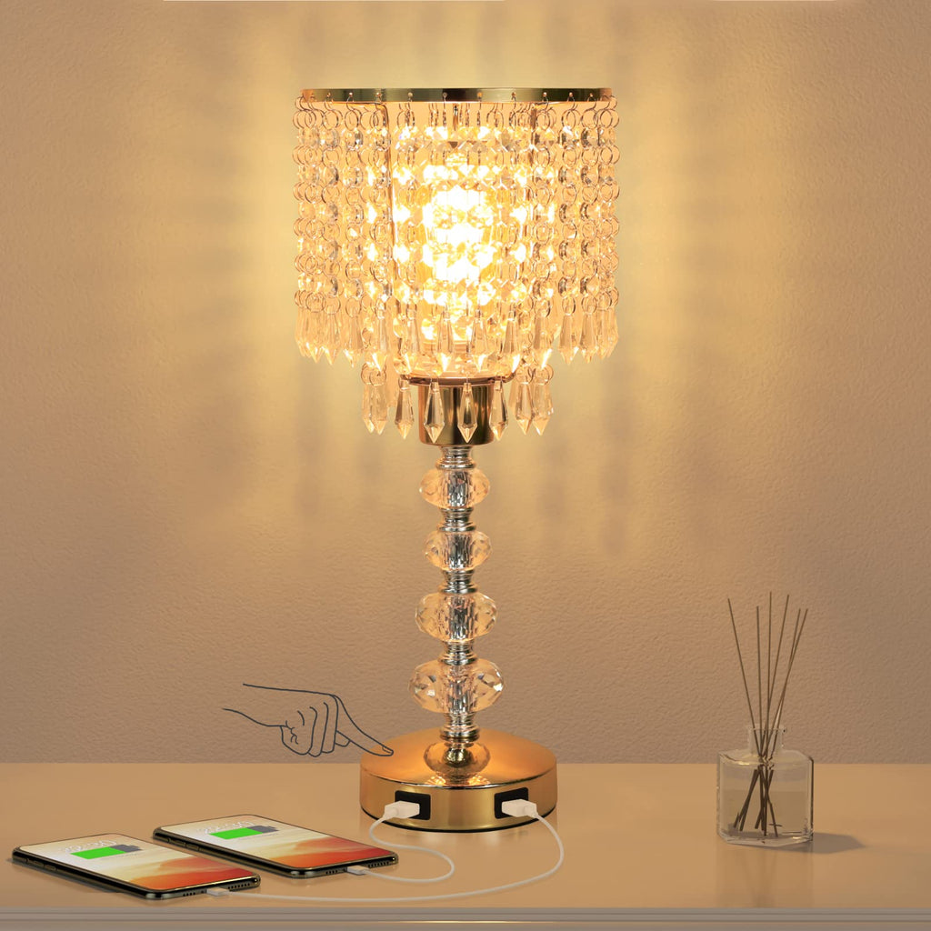 Dimmable Luxe Gold Bedside Lamp