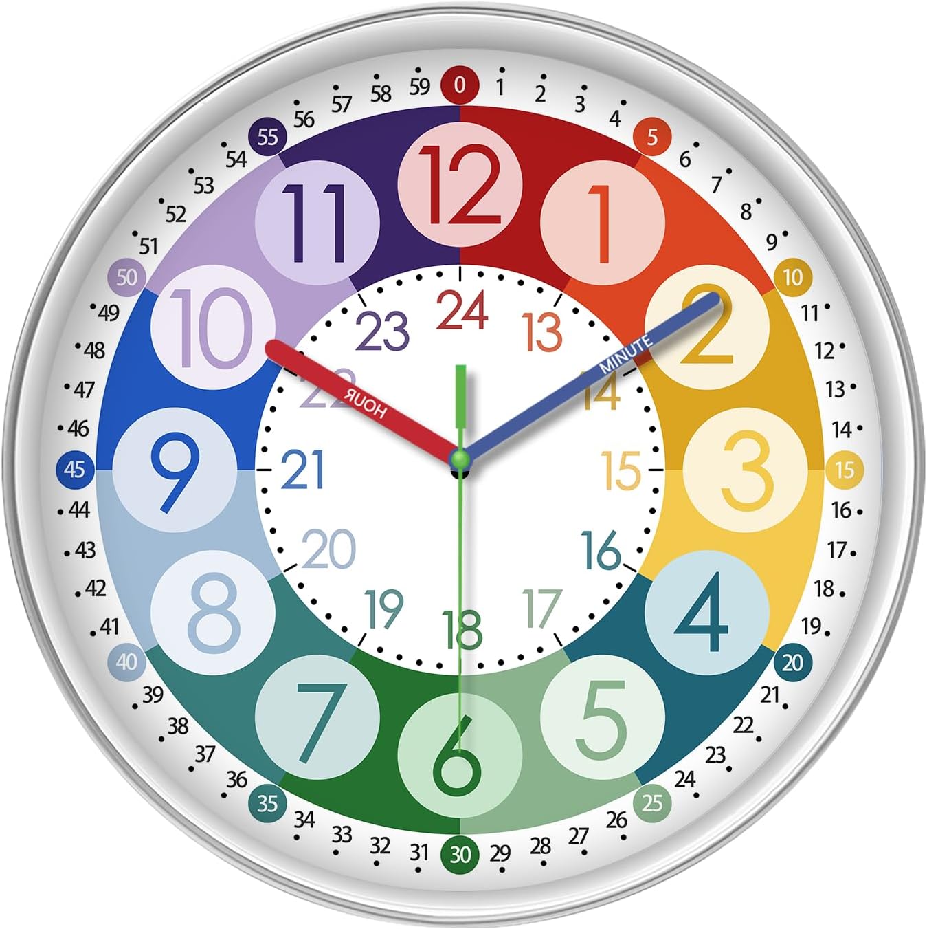 Battery Operated Black Wall Clock — 16" — 12 Inch-1pcs