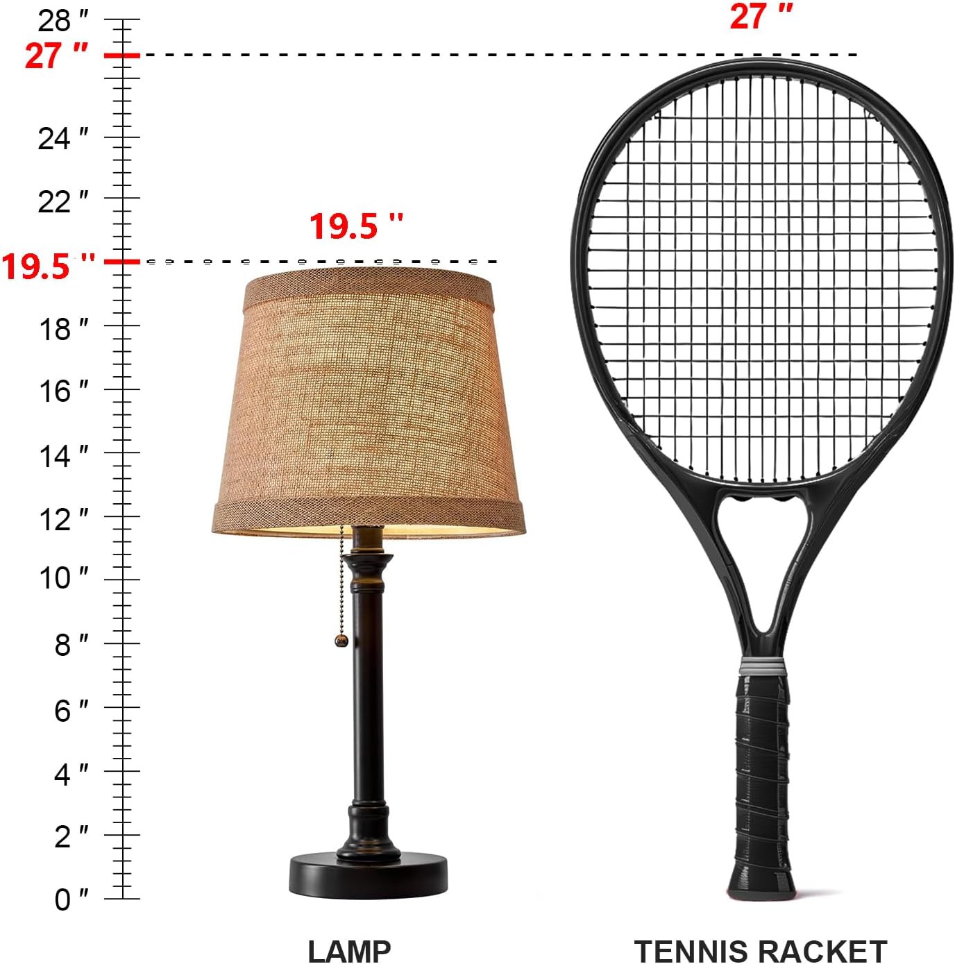 Black Bedside Lamp — 19.5" - View 3