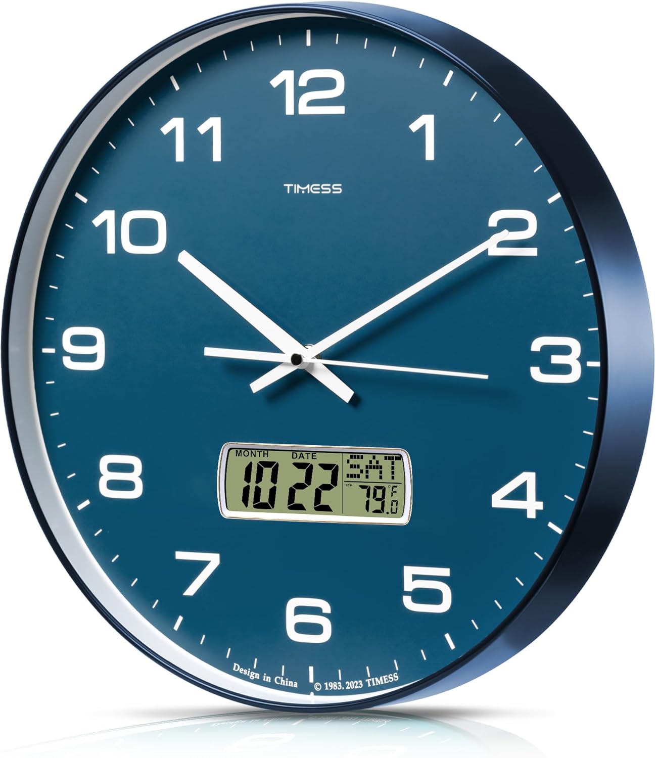 Battery Operated Luxe Black Wall Clock — 14" — 14 Inch
