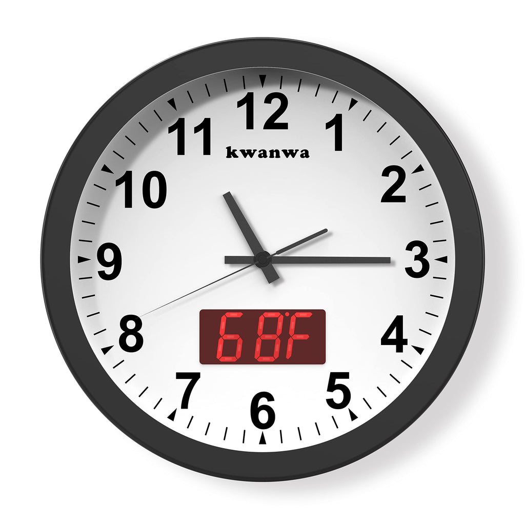 Adjustable Black Wall Clock — 12"