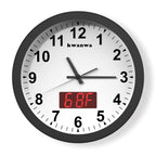 Adjustable Black Wall Clock — 12"