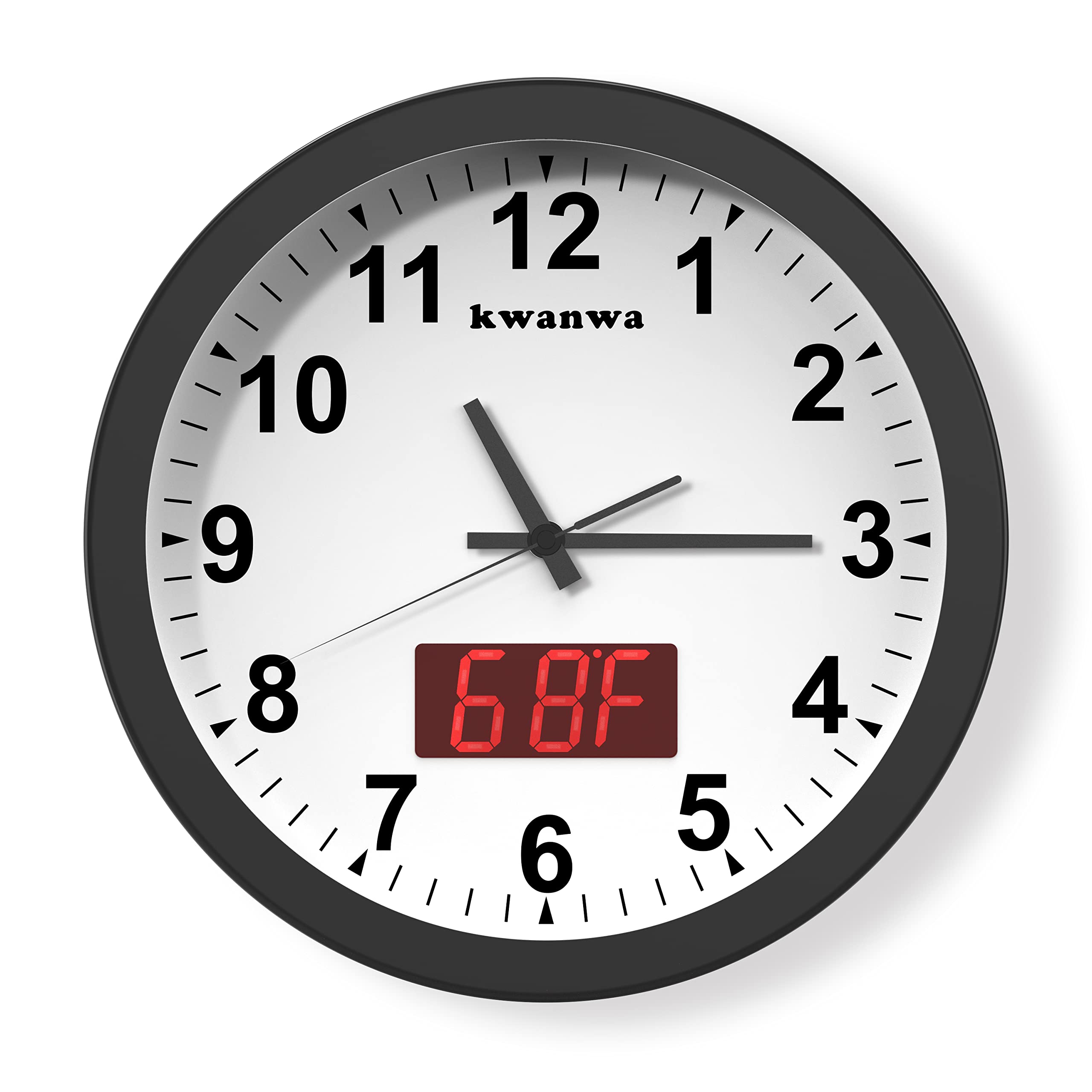 Adjustable Black Wall Clock — 12"