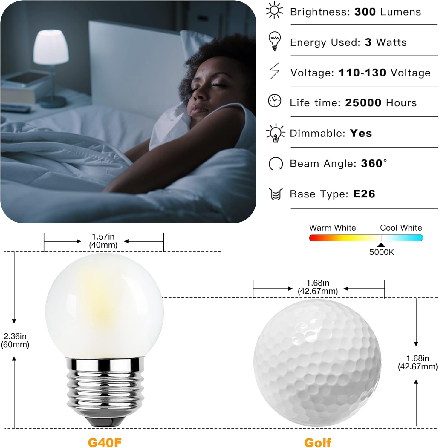 Dimmable Metal LED Bulb - View 2