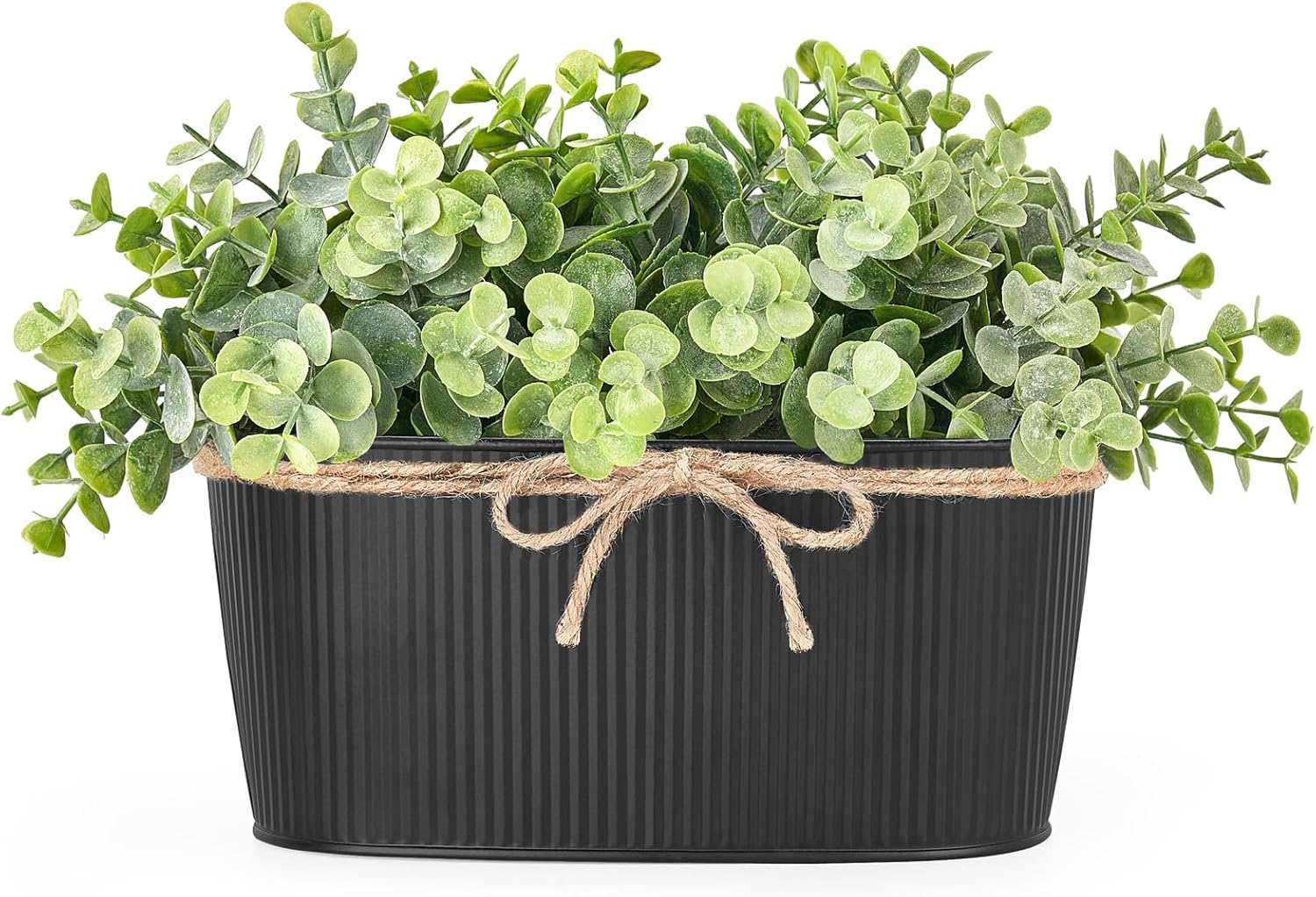 Rectangular Farmhouse Black Faux Plant — Black