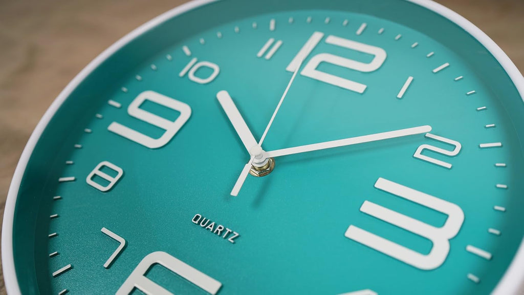 Battery Operated Modern Blue Wall Clock - View 4