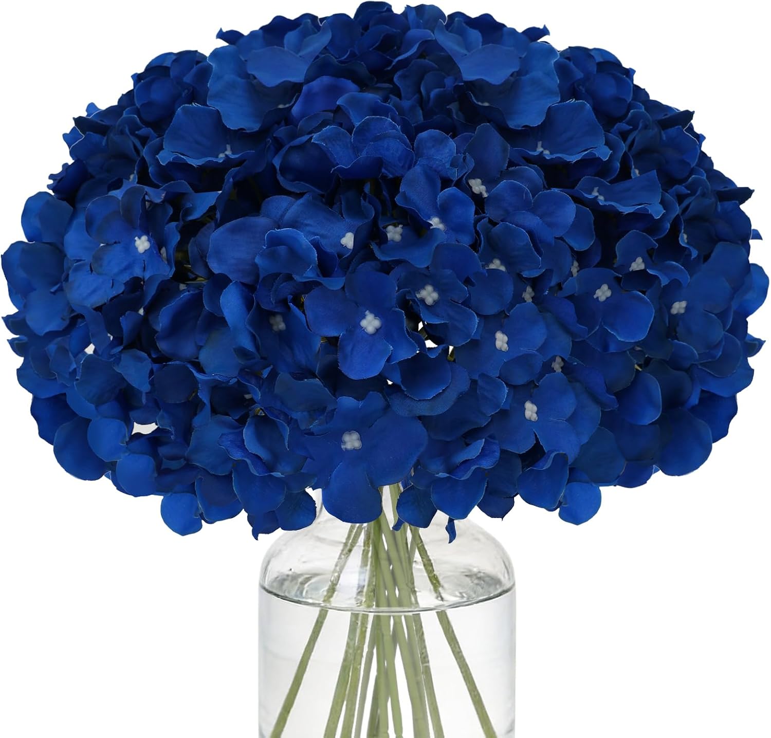 Beige Artificial Flowers — Set of 10 — Royal Blue