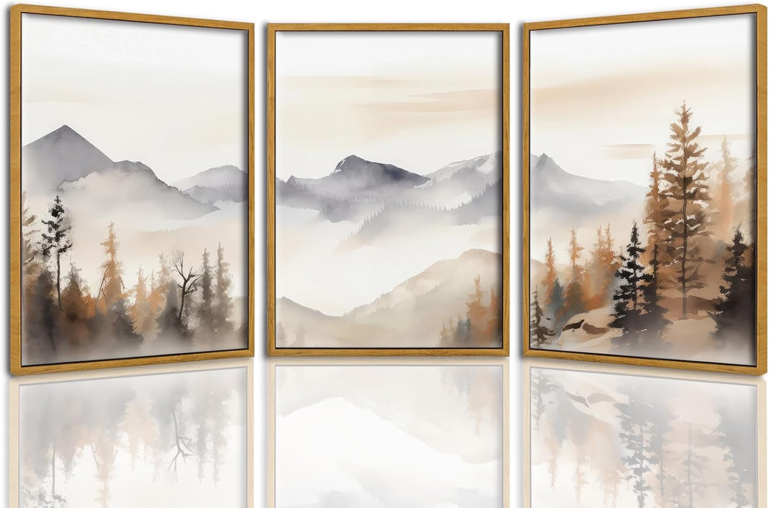 Framed Boho Beige Canvas Wall Art — 12" — Neutral