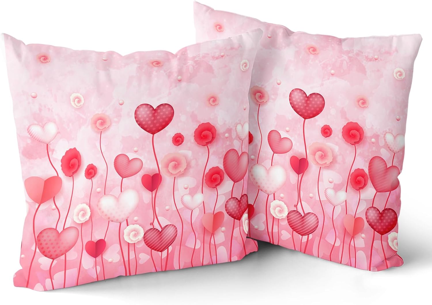Boho Blue Pillow Cover — 18" — Love Flower