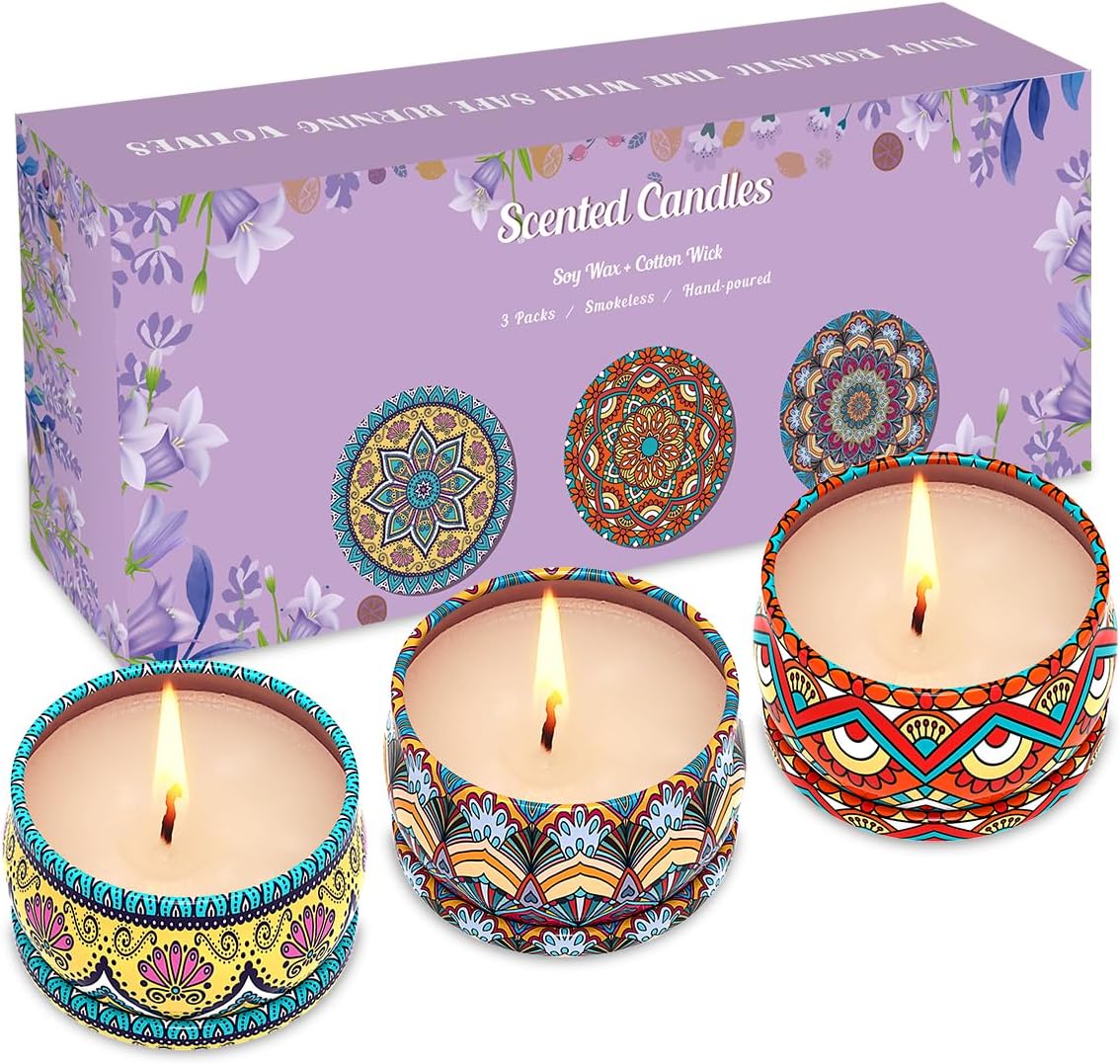 Soy Wax Scented Candle — Bluebell & Mandarin & Lavender
