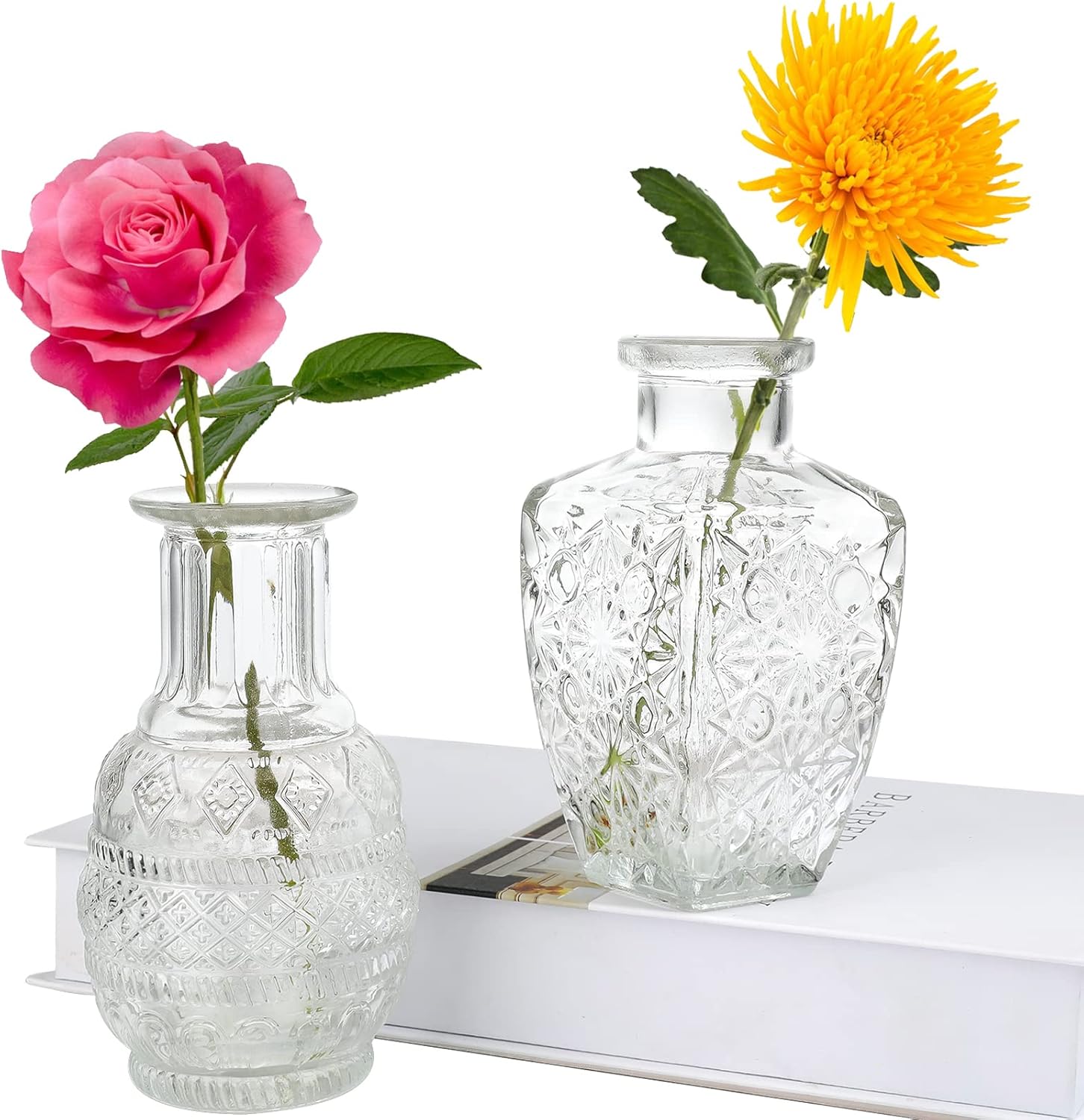 Vintage Orange Flower Vase — Set of 12 — Clear-2