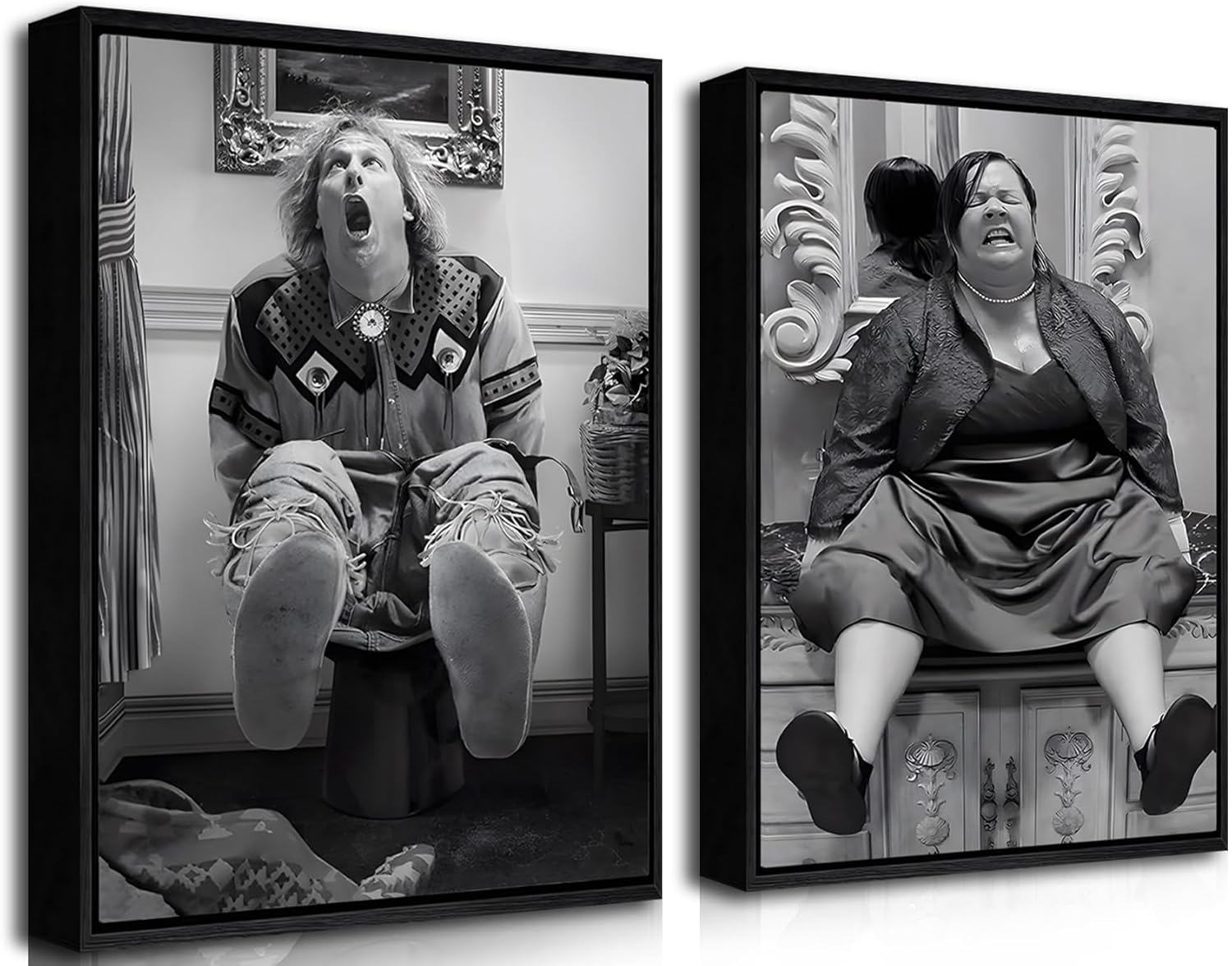 Framed Black Canvas Wall Art — 16" — Black Dumb And Dumber Black Floating Frame