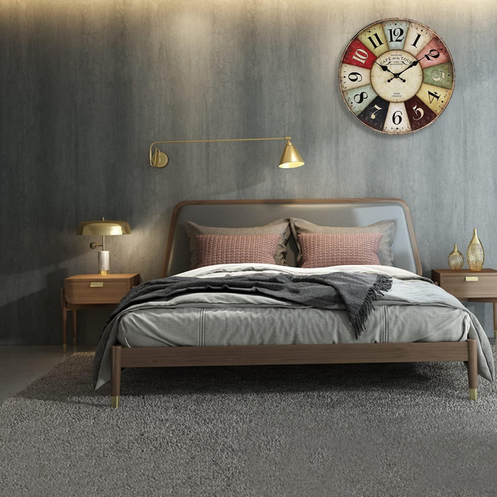 Battery Operated Farmhouse Wood Wall Clock — 12" - View 5