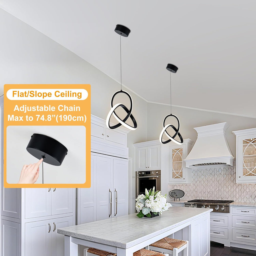 Adjustable Modern Black Pendant Light - View 7