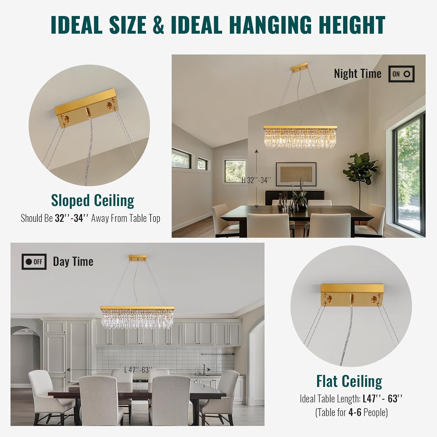 Adjustable Luxe Glass Chandelier — 6-Light - View 7
