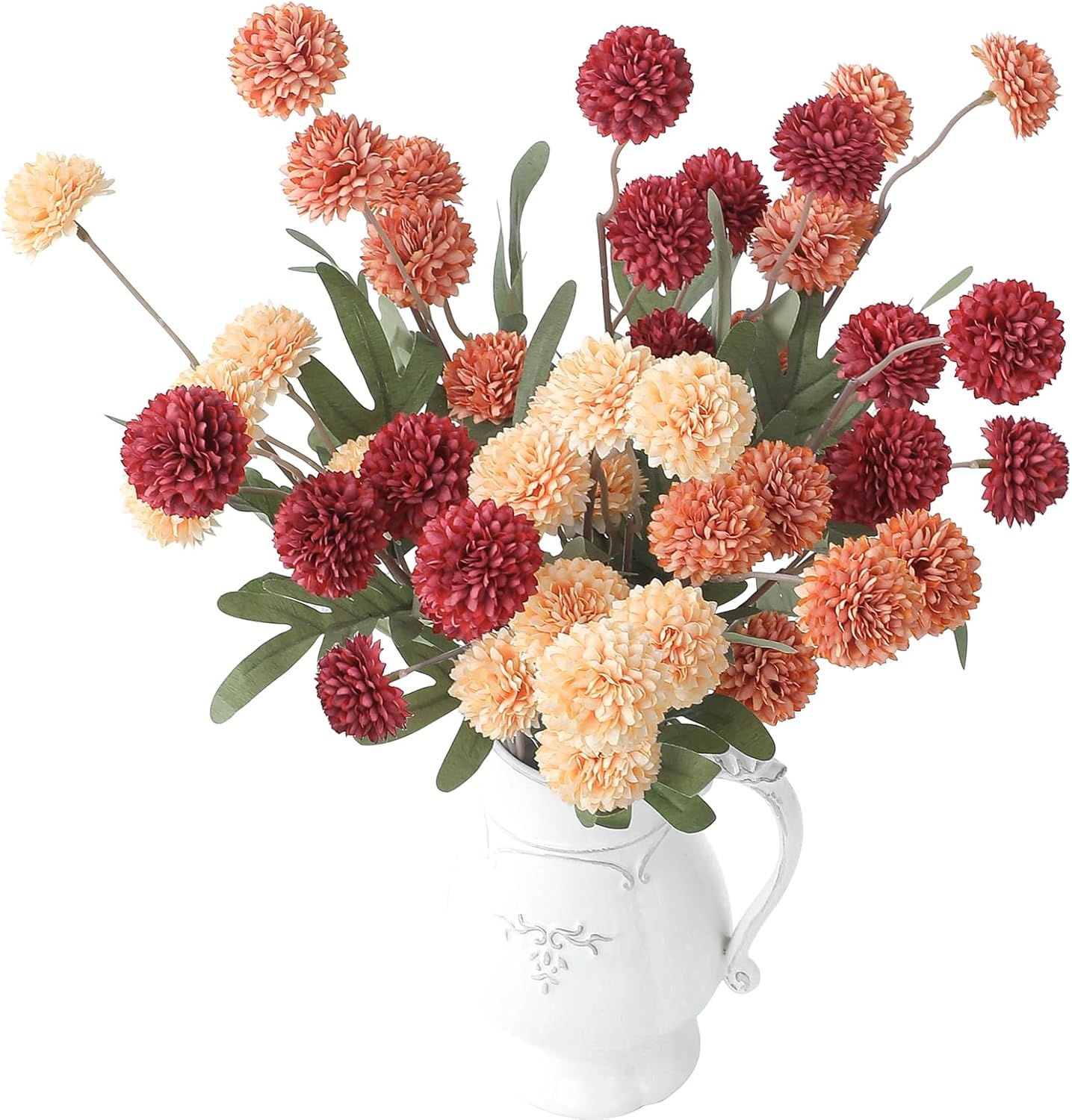 Beige Artificial Flowers — Warm Glow Red