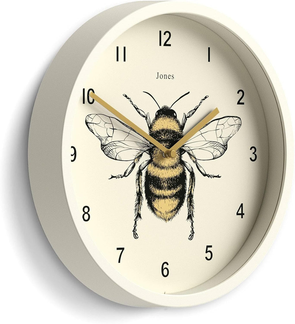 Modern Beige Wall Clock — 10" — Linen White