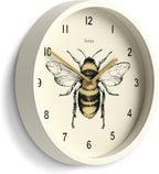 Modern Beige Wall Clock — 10" — Linen White