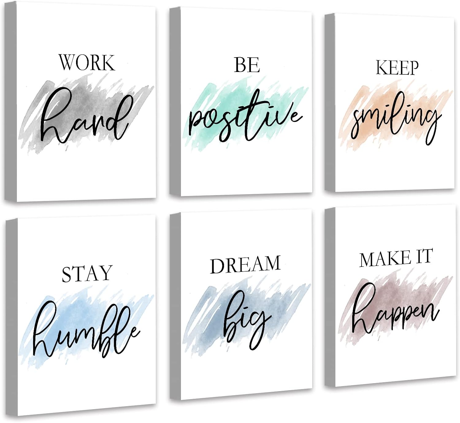 Beige Framed Wall Art — 12" — Motivvational Wall Art - White