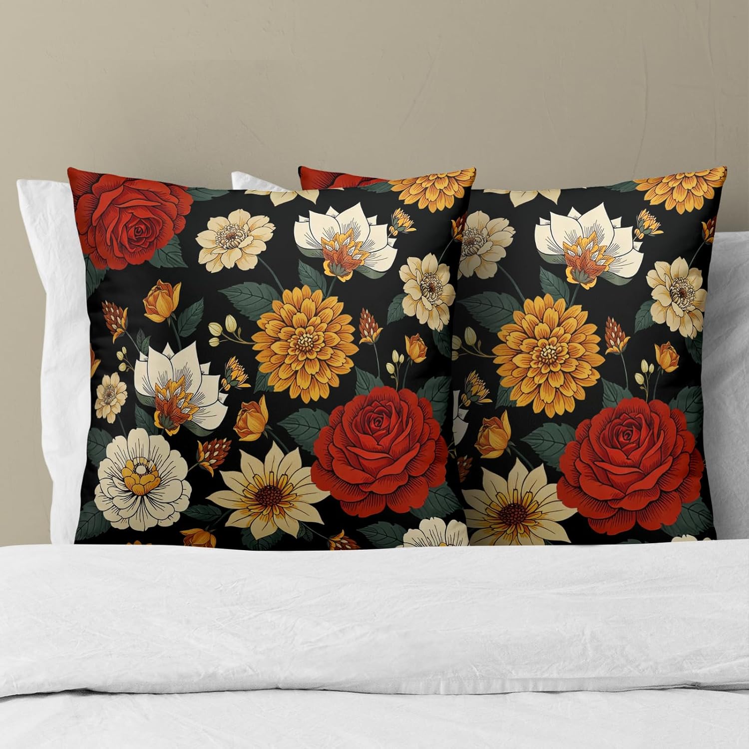 Boho Black Throw Pillow Cover — 18" - View 4