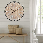 Vintage Farmhouse Brown Wall Clock — 24" - View 4