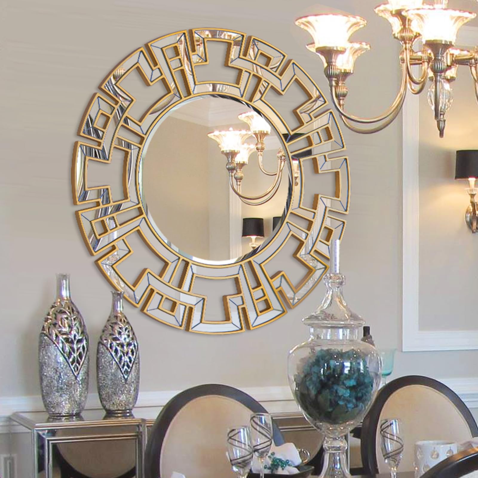 Beveled Luxe Black Wall Mirror — 32"