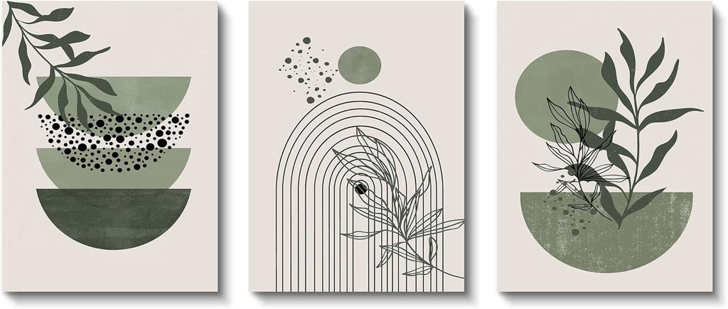 Boho Green Framed Wall Art — 16" - View 7
