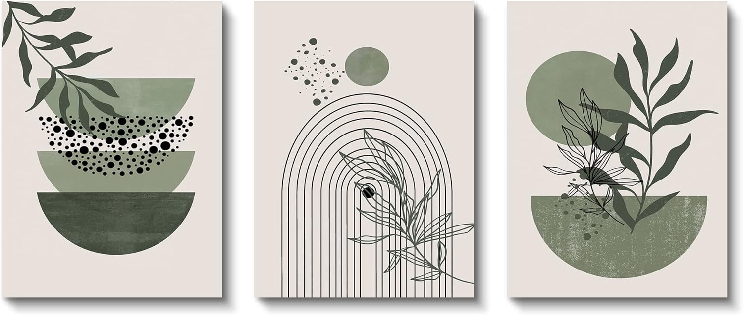 Boho Green Framed Wall Art — 16" - View 7