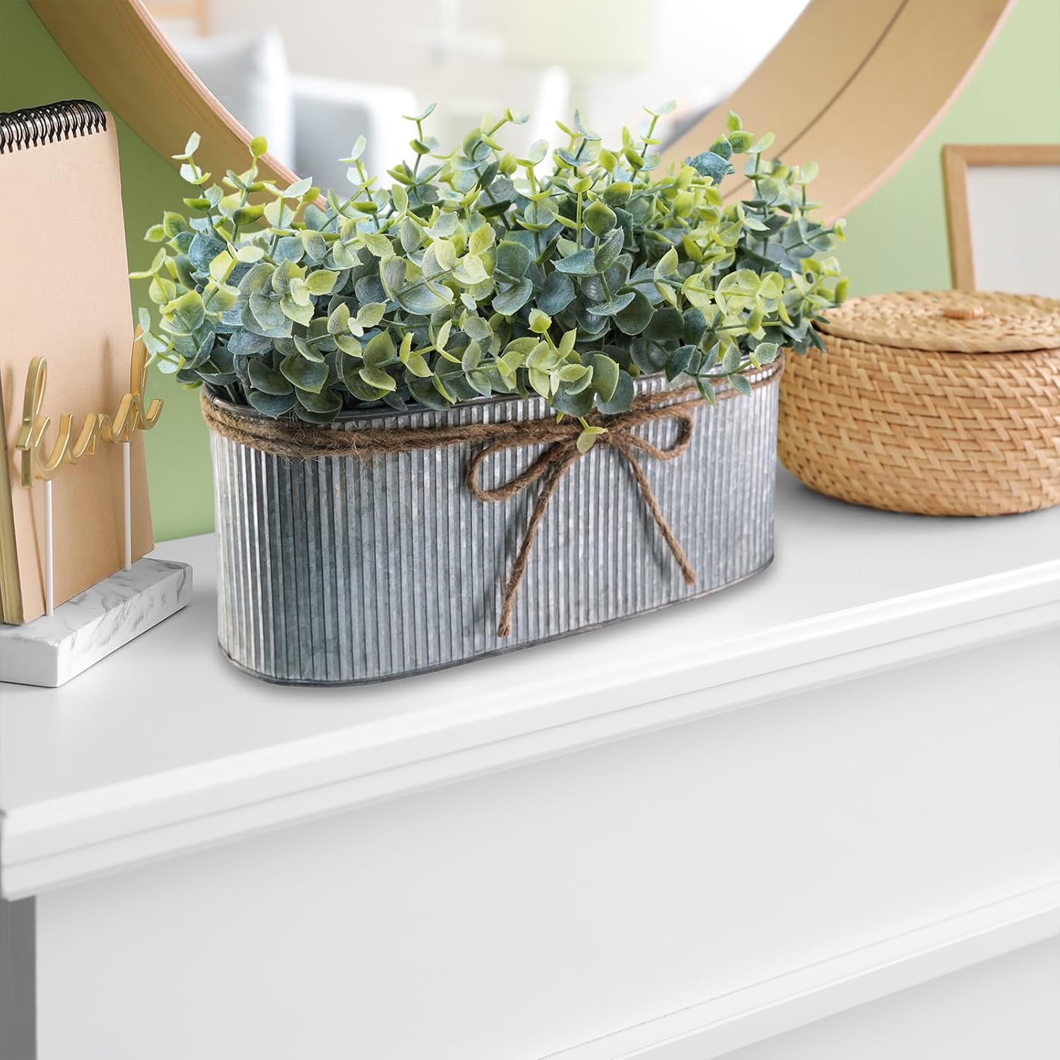 Oval Farmhouse Metal Artificial Plant - View 5