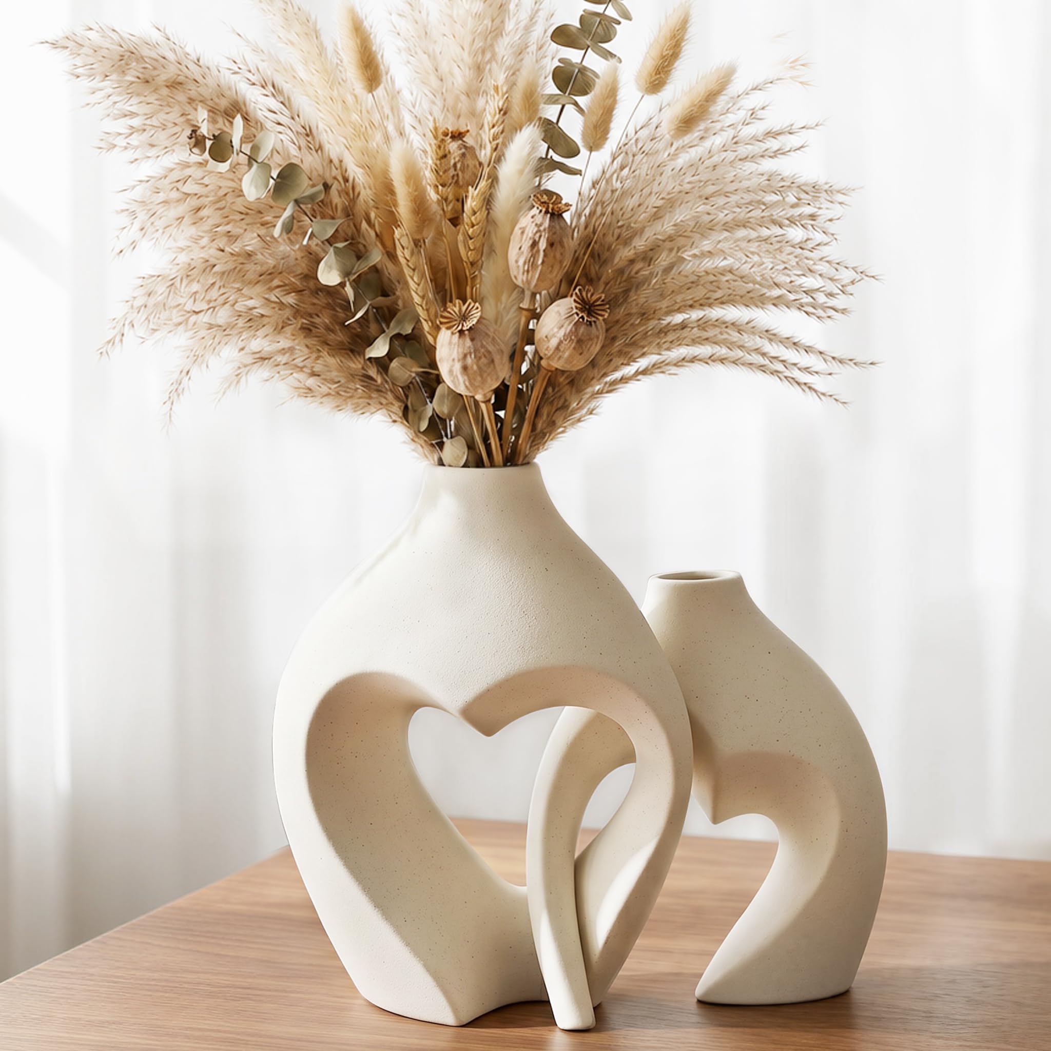 Modern Black Decorative Vase — Set of 2