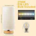 Round Boho Wood Table Lamp — Set of 1 - View 3