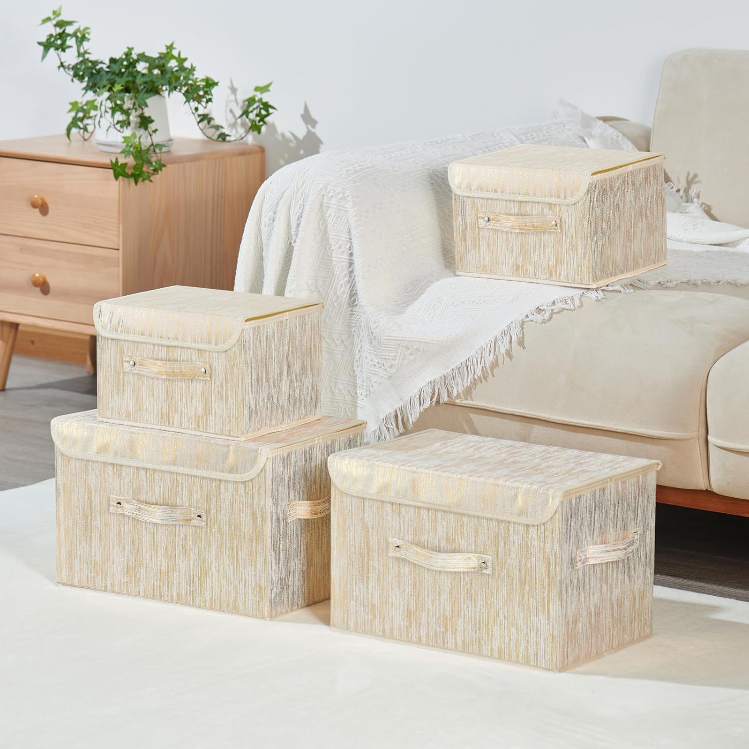 Luxe Gold Storage Bin — Set of 1 - View 5