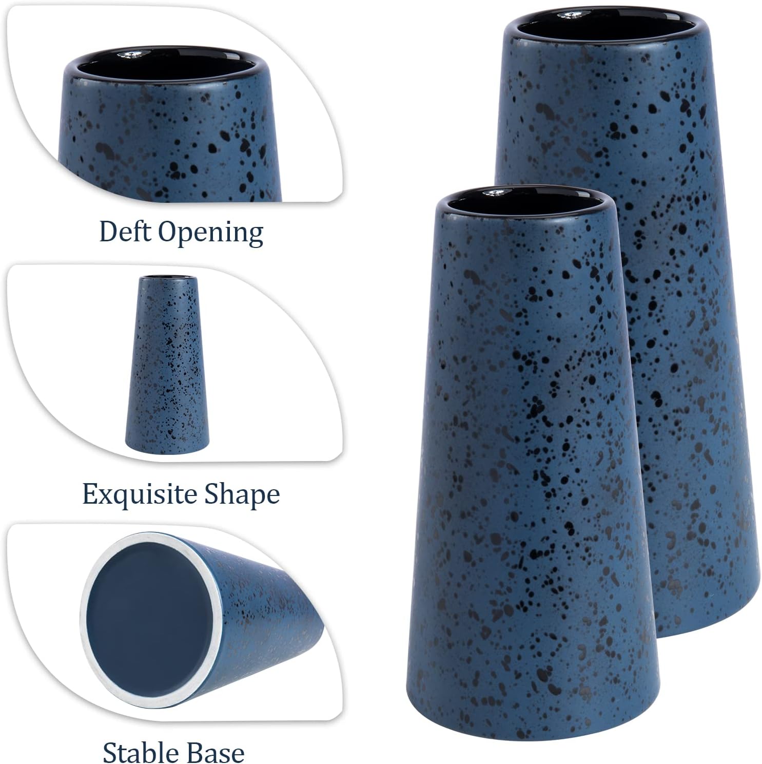 Farmhouse Blue Flower Vase — Set of 2 - View 4