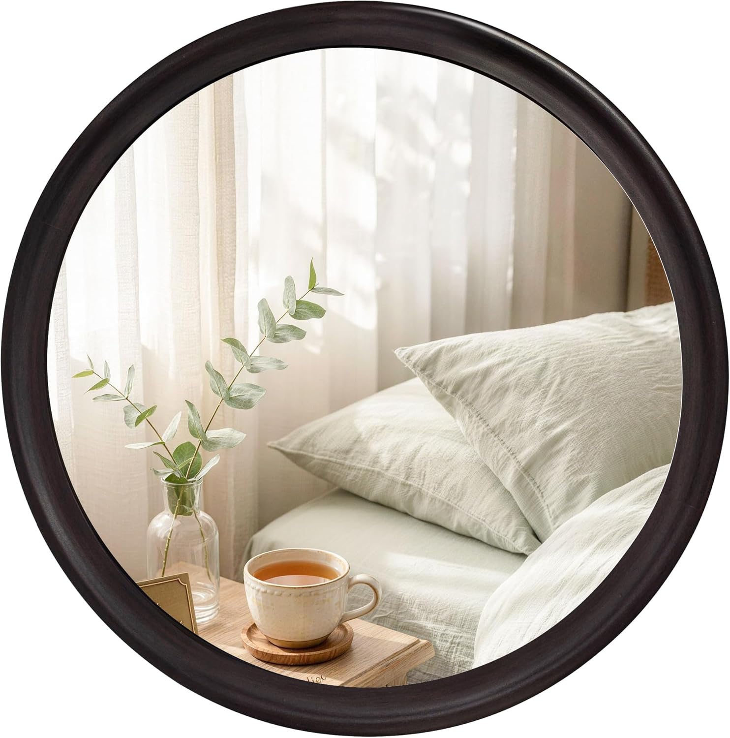 Round Farmhouse Black Vanity Mirror — 36" — 36"L x 36"W