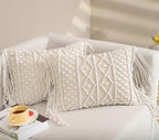 Lumbar Boho Rattan Throw Pillow Cover — Set of 2 - View 3