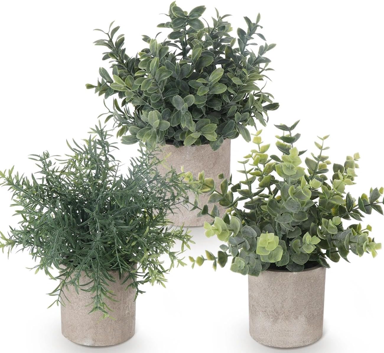 Farmhouse Green Faux Plant — 3 Green With Yellow