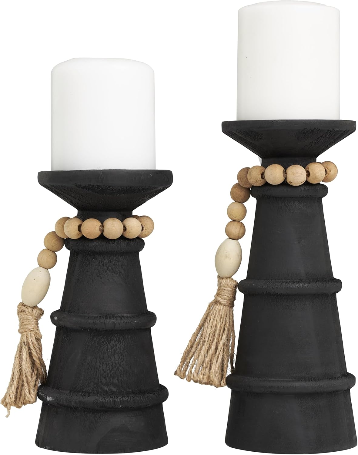 Luxe Beige Candle — 11" — 10", 8"H