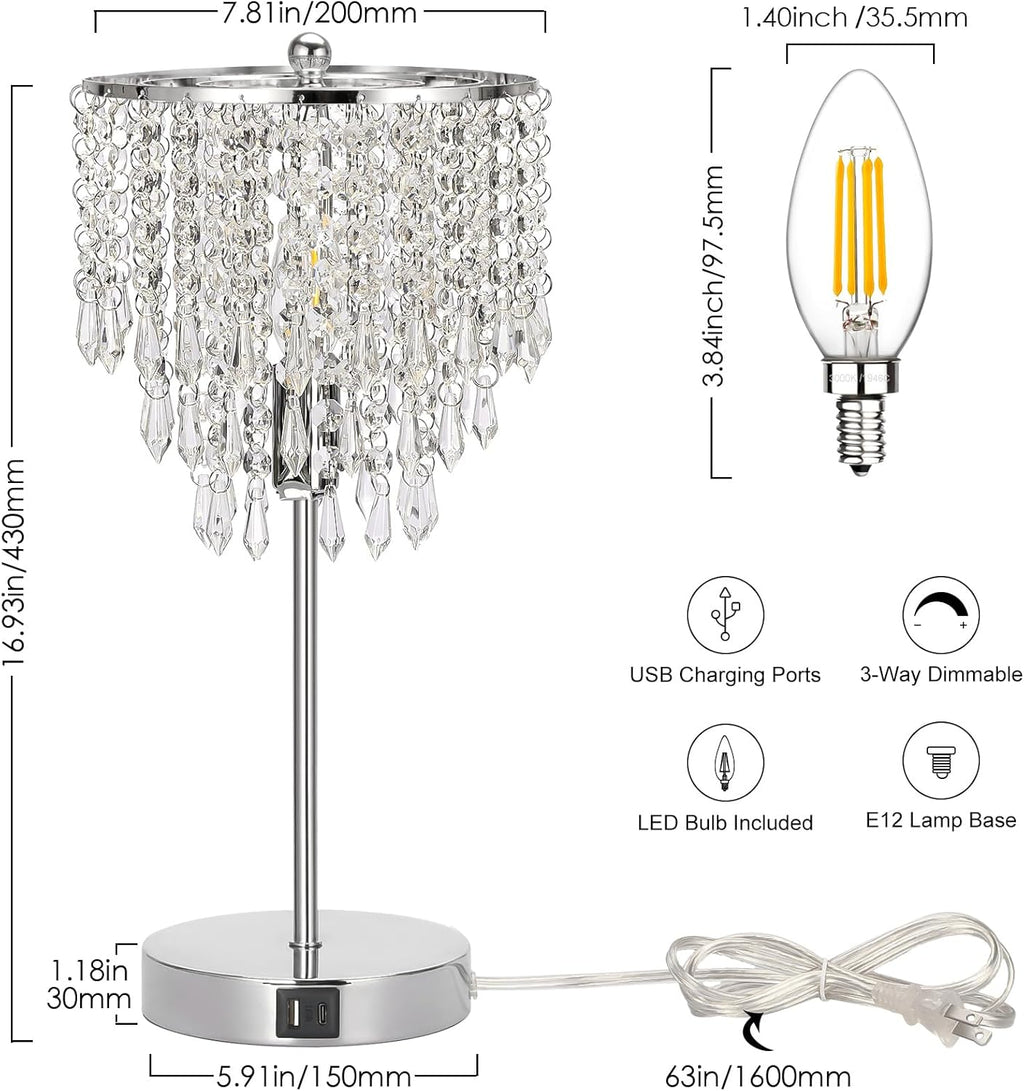 Dimmable Luxe Gold Nightstand Lamp - View 2