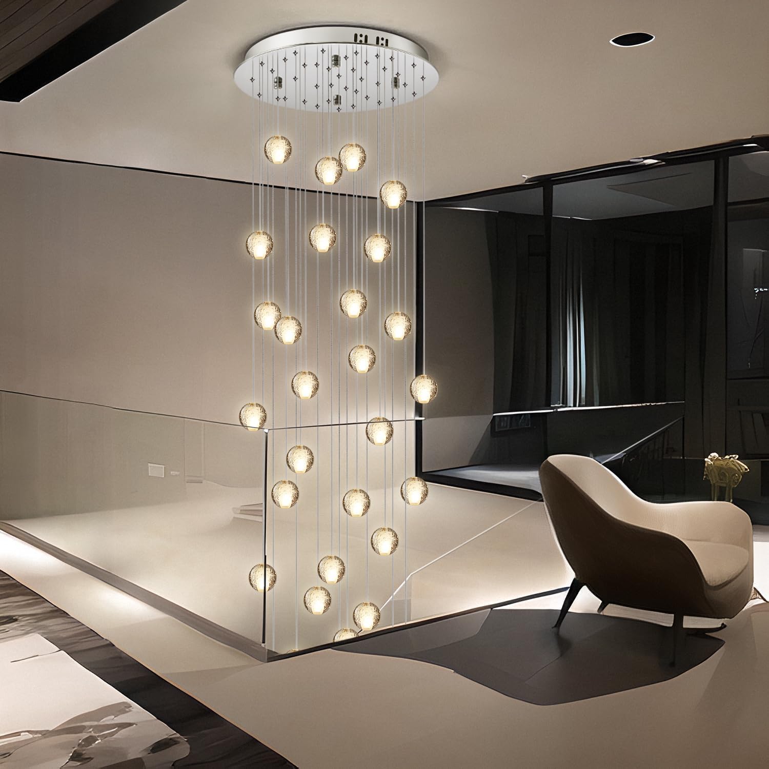 Luxe Metal Chandelier — 7" — Round