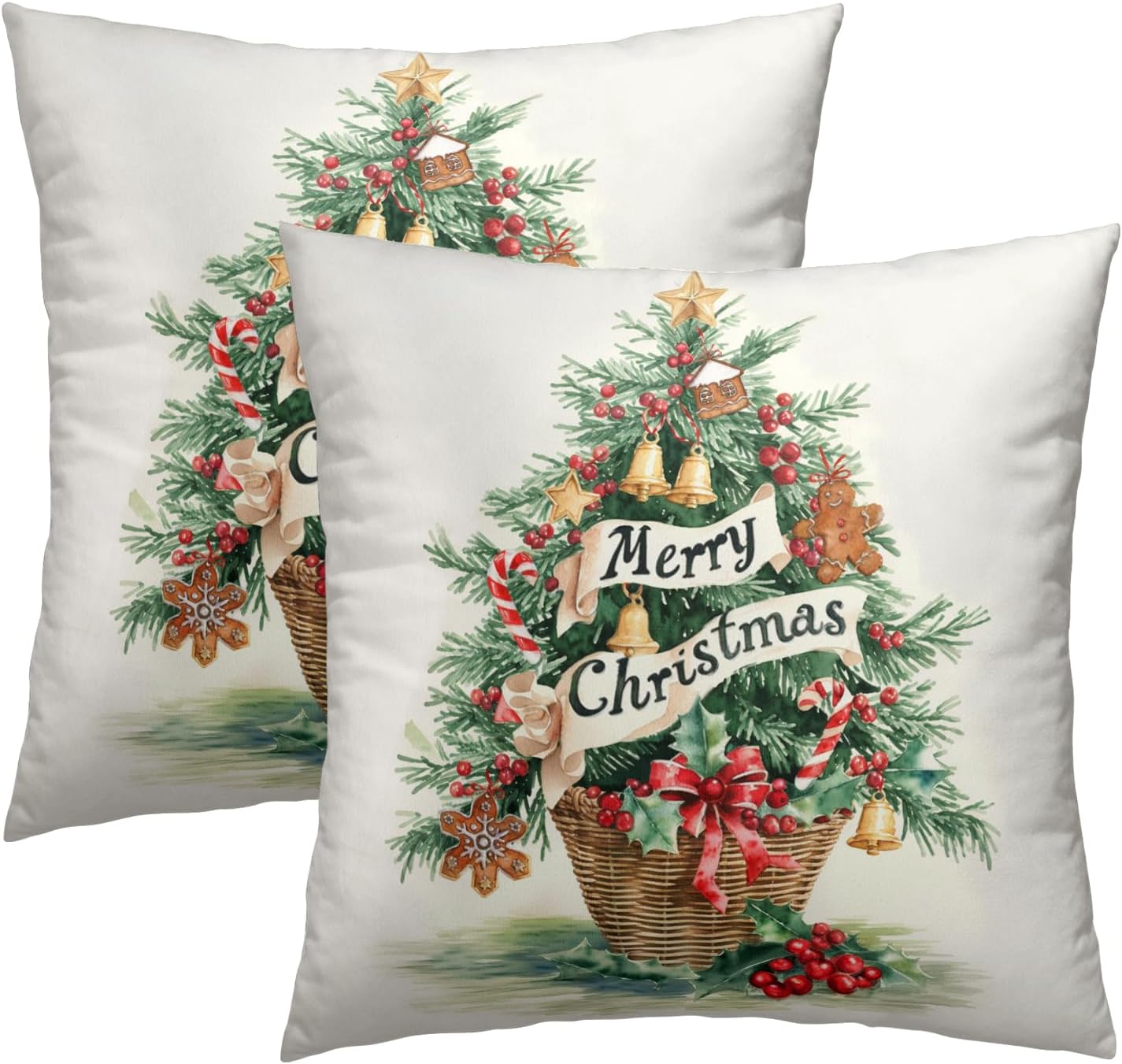 Beige Throw Pillow Cover — 18" — 20" x 20" (Pack of 2)