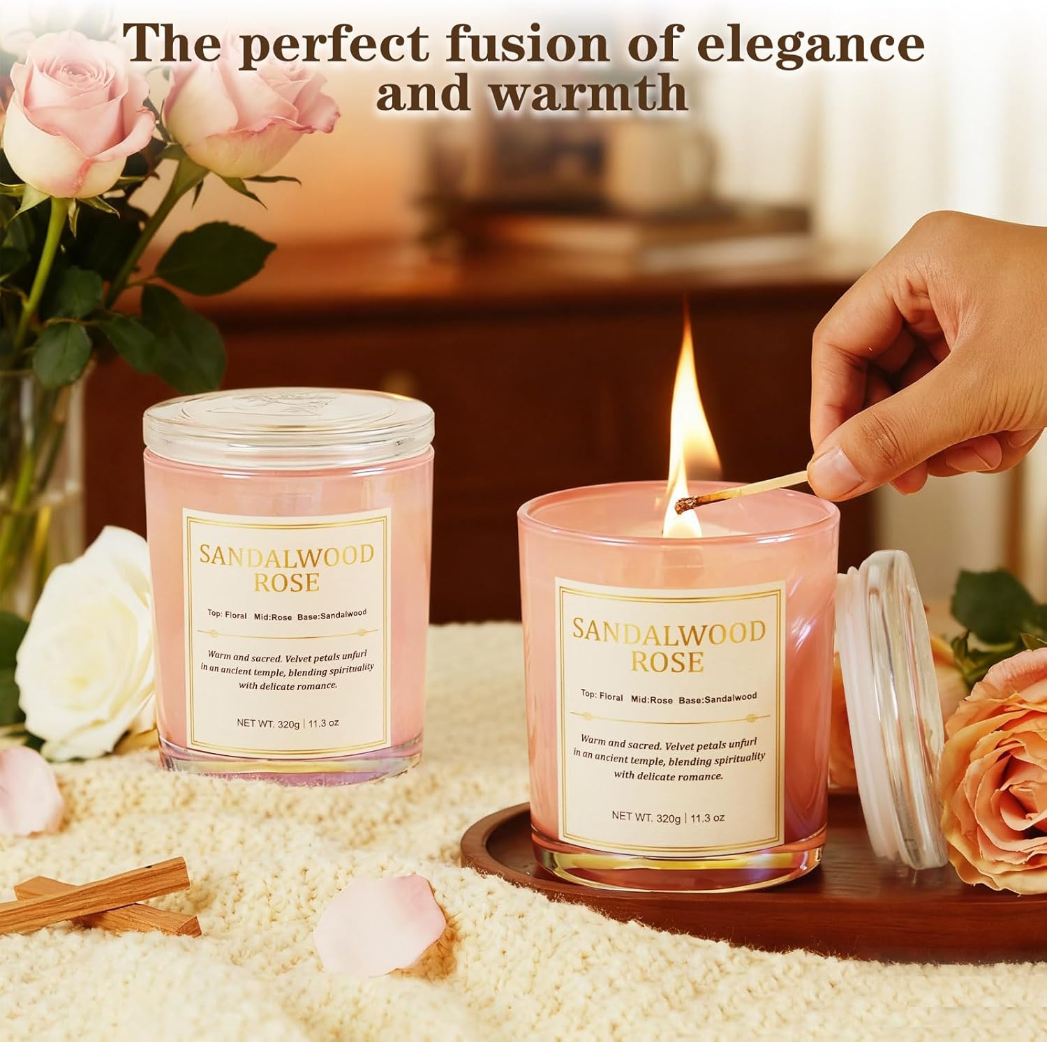 Soy Wax Beige Scented Candle - View 5