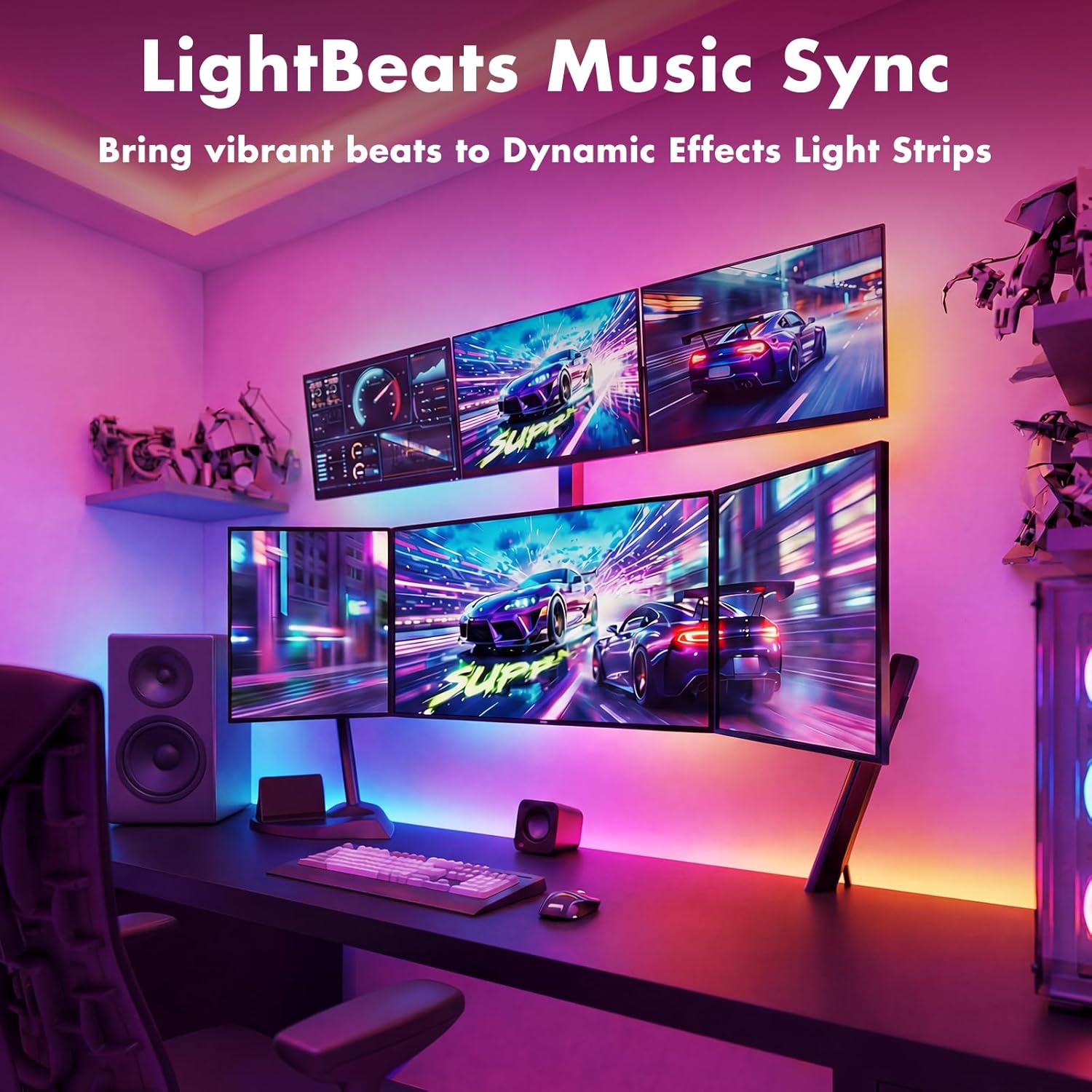 Color Changing Metal LED Strip Lights - View 5