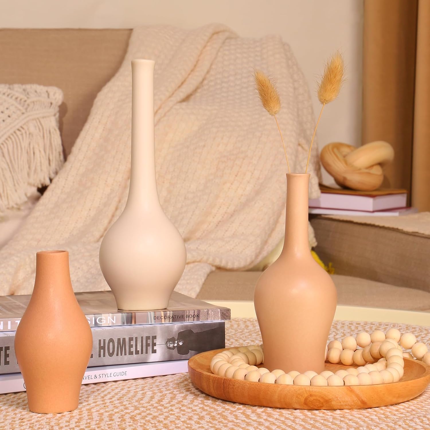 Boho Ceramic Flower Vase — Set of 3 - View 9