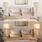 Adjustable Farmhouse Beige Bedside Lamp — 24.8" - View 5