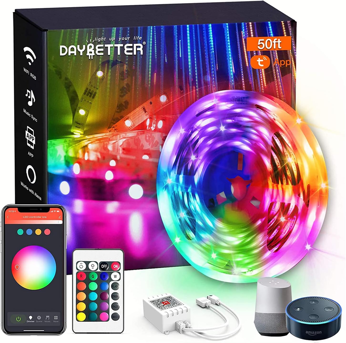 Smart Metal LED Strip Lights — 50ft