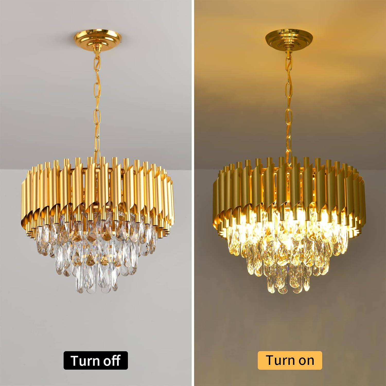 Round Luxe Black Chandelier — 5-Light - View 6