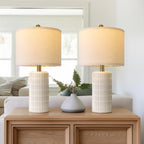 Farmhouse Beige Bedside Lamp — 20.75" - View 7