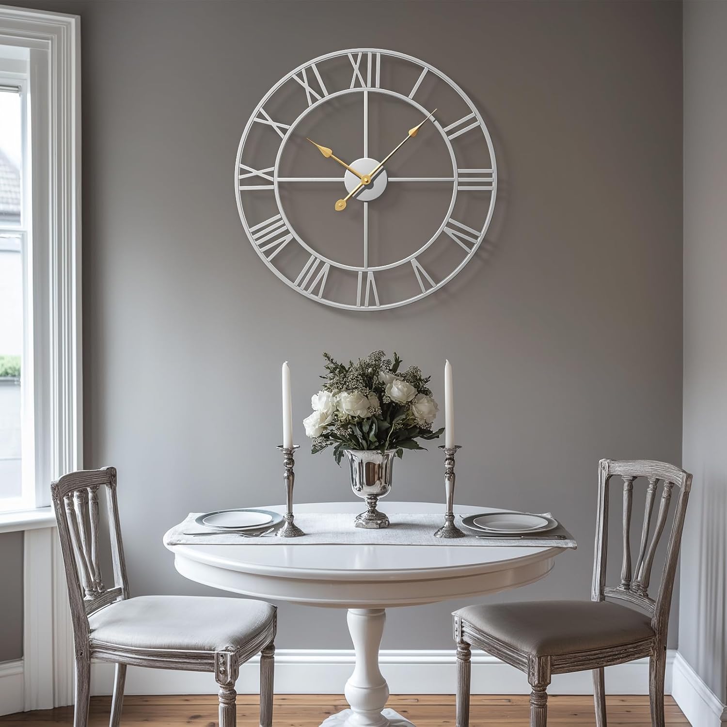 Battery Operated Black Wall Clock — 24" - View 2